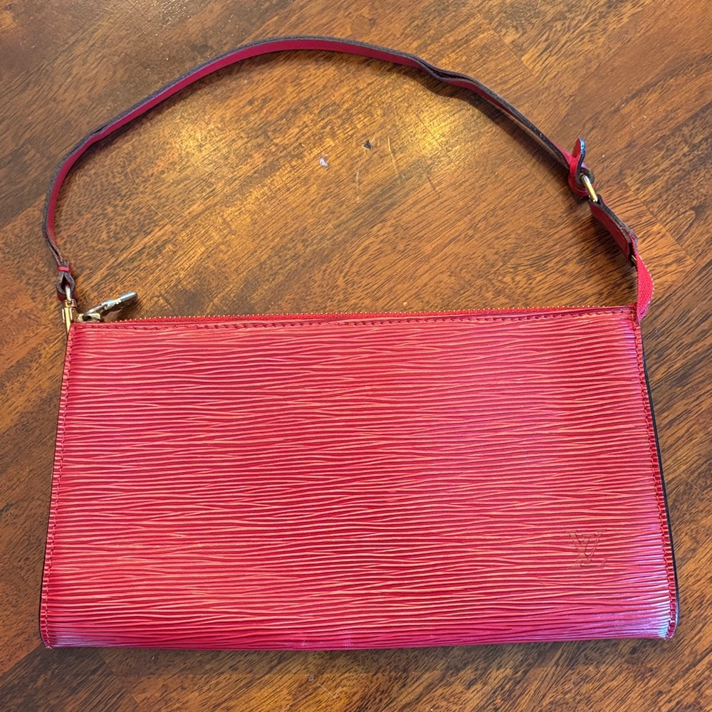 Louis Vuitton vintage epi leather red clutch